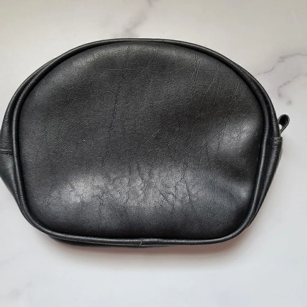 Black matte vintage makeup travel case zip up